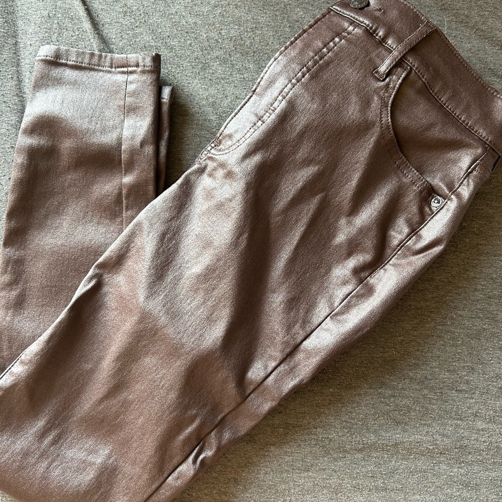 express brown leather pants